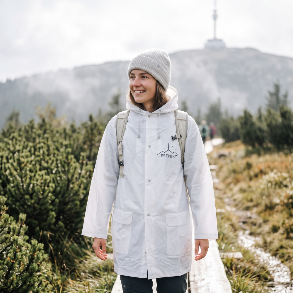 Turistická pláštěnka s kapucí Jeseníky